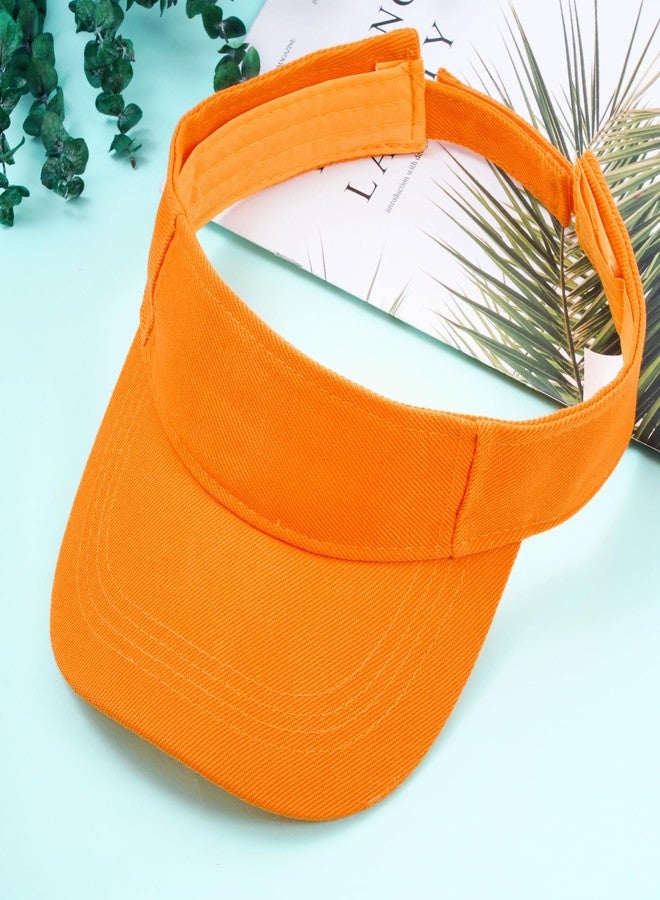 Marrywindix 5 Pieces of Orange Sport Wear Athletic Visor Sun Sports Visor Hat Visor Adjustable Cap for Women and Men (One Size) - Image 5
